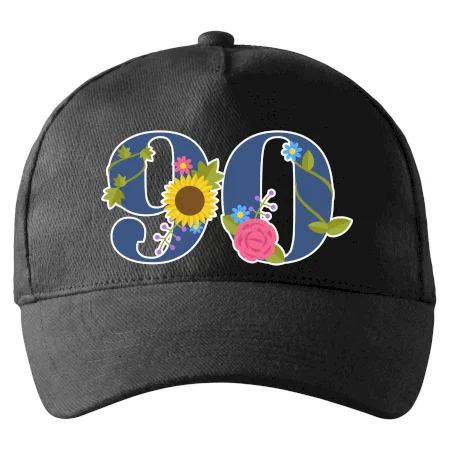 Kvetinové číslo kreslené - 90