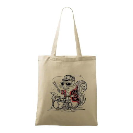 Squirrel playing drums