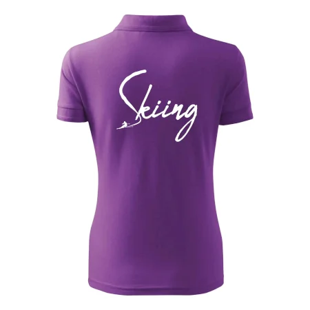 Skiing nápis lyžiar