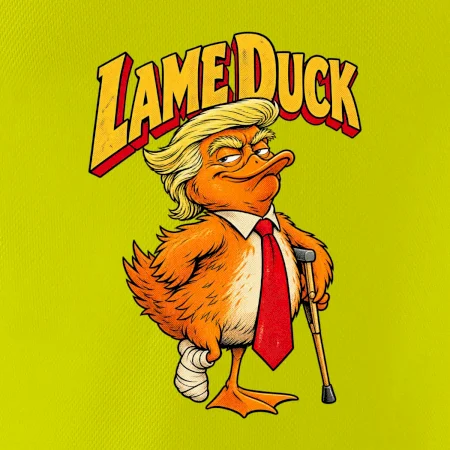 Trump jako kulhající kachna retro komiks
