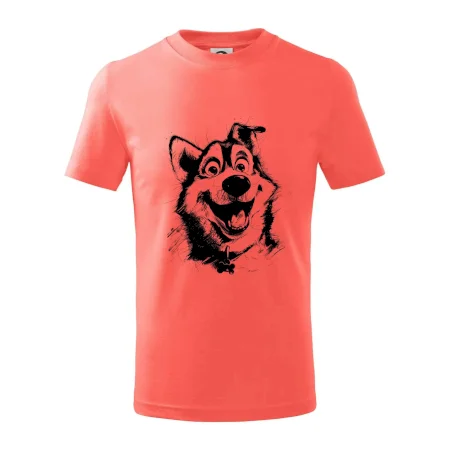 Čiernobiela karikatúra husky