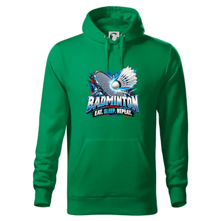 Bedmintonová raketa s košíčkom eat sleep repeat