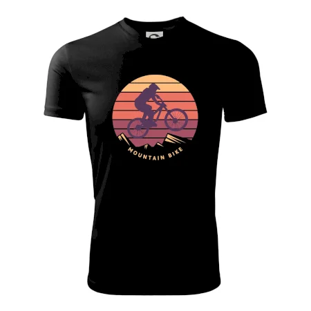 MTB farebný bicykel západ slnka