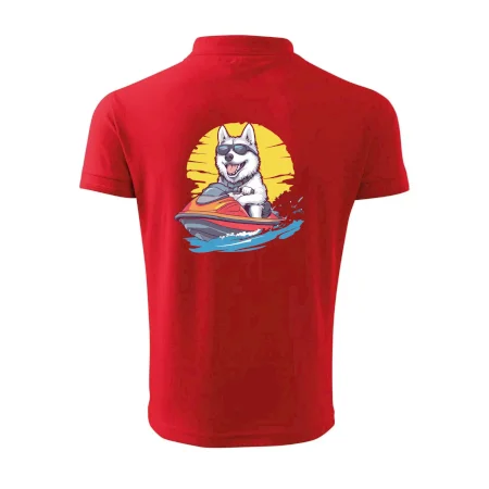 Husky na vodnom skútri