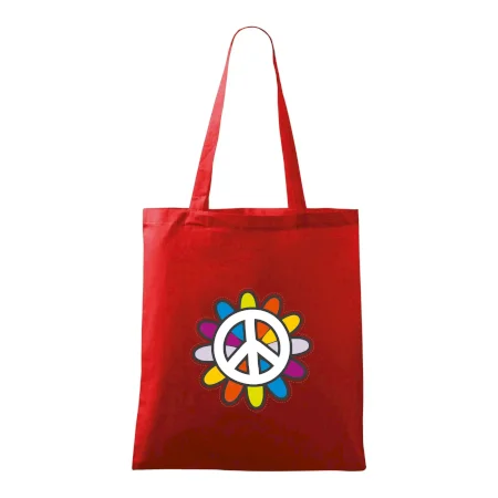 Peace symbol s kreslenou kvetinou