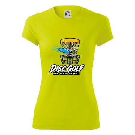 Discgolfový kôš s letiacim diskom eat sleep repeat