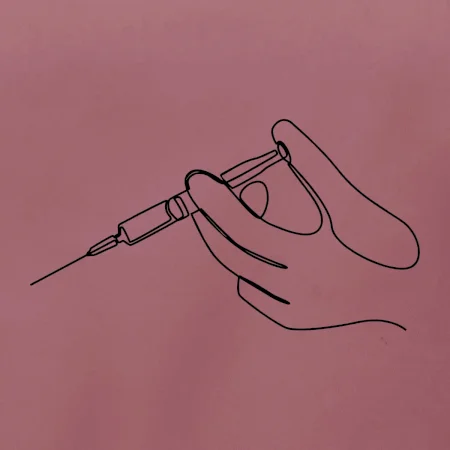 Ruka a injekcia jedným ťahom