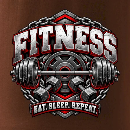 Fitness činka a závažia eat sleep repeat