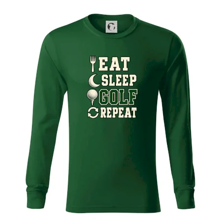 Eat sleep golf repeat typografie