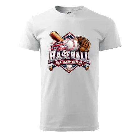 Baseballová pálka s rukavicou eat sleep repeat