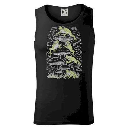 Goblincore frogs and various mushrooms