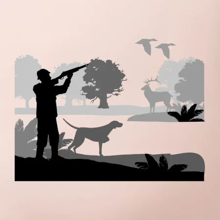 Lovec a stavač v lese