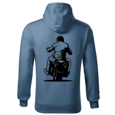 Motorkář na zádech - chopper