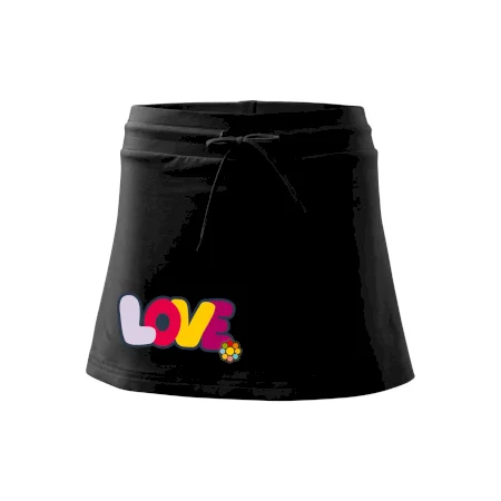 Love nápis s kvetinou