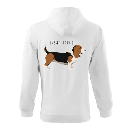 Basset hound pes s nápisom
