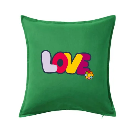 Love nápis s kvetinou