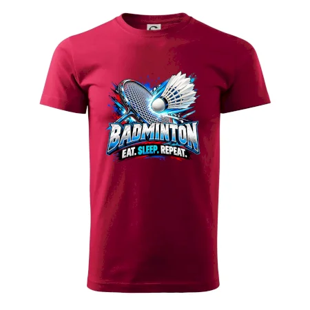 Bedmintonová raketa s košíčkom eat sleep repeat