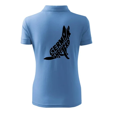 Nemecký ovčiak sediaci napis