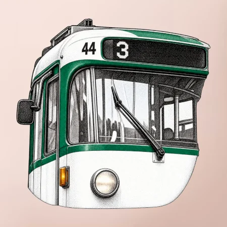 Detail čela T3R SLF tečkovaná perokresba