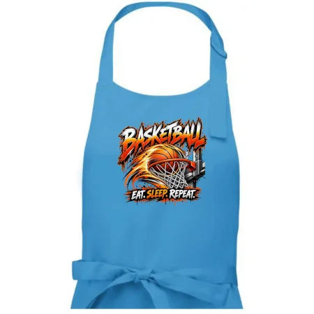 Basketbalový kôš s loptou eat sleep repeat