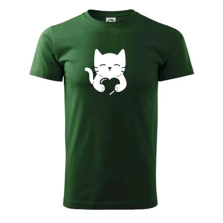 Mačka drží srdce