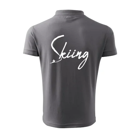Skiing nápis lyžiar