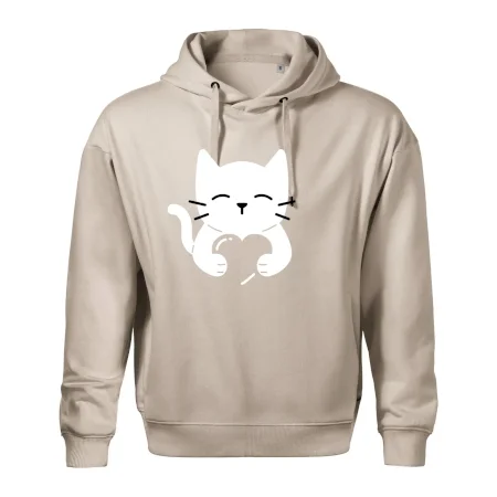 Mačka drží srdce