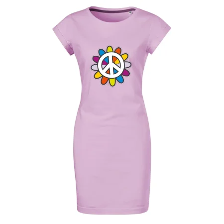 Peace symbol s kreslenou kvetinou