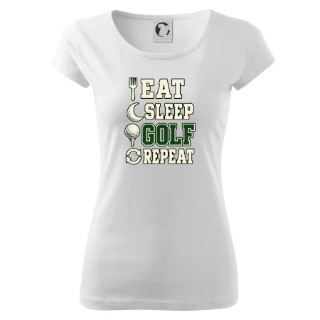 Eat sleep golf repeat typografie