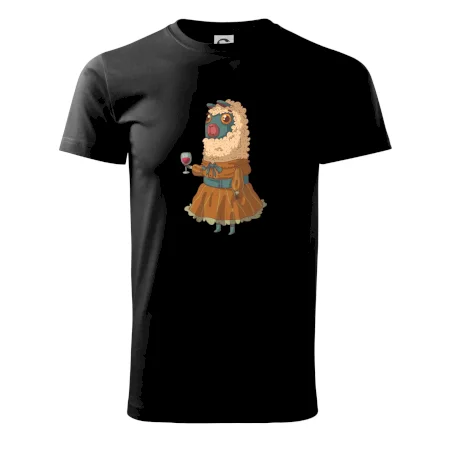 Alpaka s vínom žena