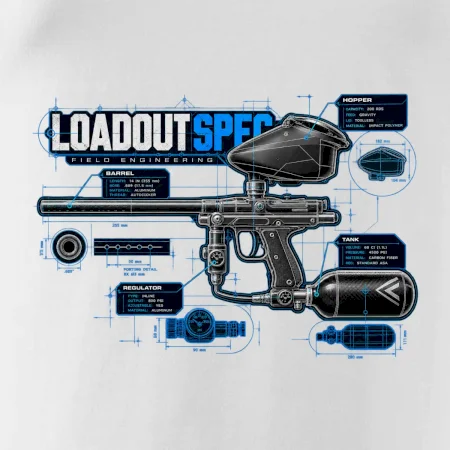 Technický výkres výstroja pre paintball
