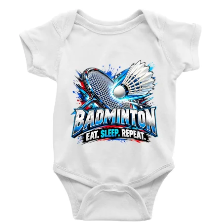 Bedmintonová raketa s košíčkom eat sleep repeat