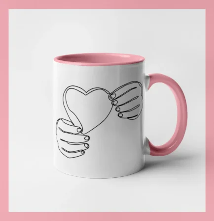 Ruka držiaca srdce jedným ťahom