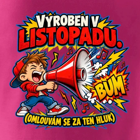 Vyroben v listopadu hlučný kluk s červeným megafonem