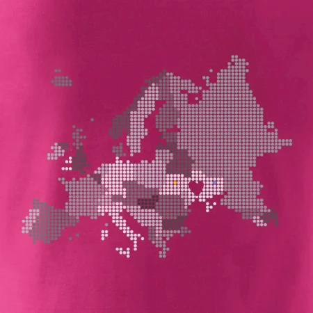 Mapa Európy - srdce v Ukrajine