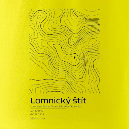Lomnický štít - vrstevnice v obdĺžniku