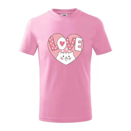 Mačka love - ružové srdce