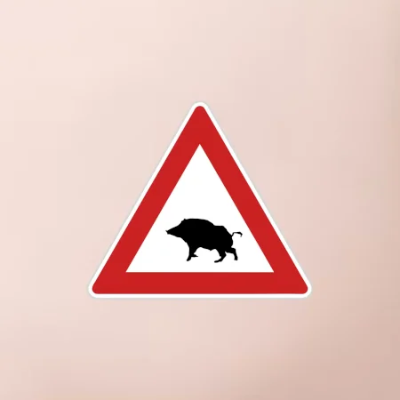 Dopravná značka - Pozor diviak