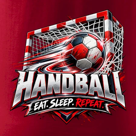 Hádzanárska lopta v bránke eat sleep repeat