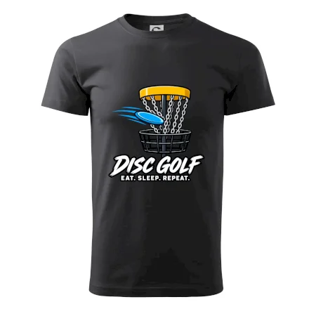 Discgolfový kôš s letiacim diskom eat sleep repeat