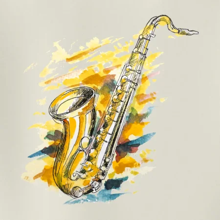 Saxofón maľovaný