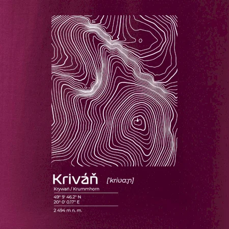Kriváň - vrstevnice v obdĺžniku