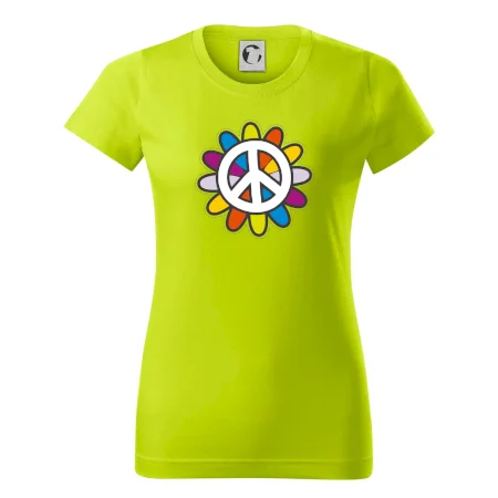 Peace symbol s kreslenou kvetinou