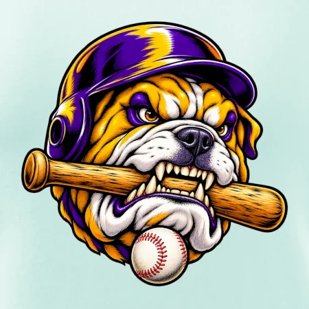 Baseballový buldok s pálkou