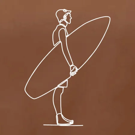 Surfer stojaci jedným ťahom