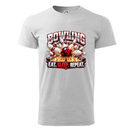 Bowlingová guľa a kolky eat sleep repeat