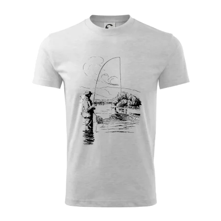 Kreslený rybár s podberákom