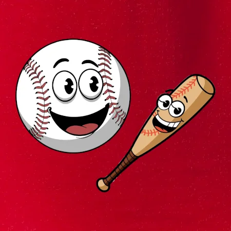 Parové tričko - baseballová raketa a loptička