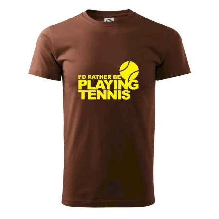 Playing tennis
