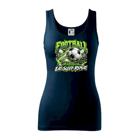 Futbalová lopta a štadión eat sleep repeat